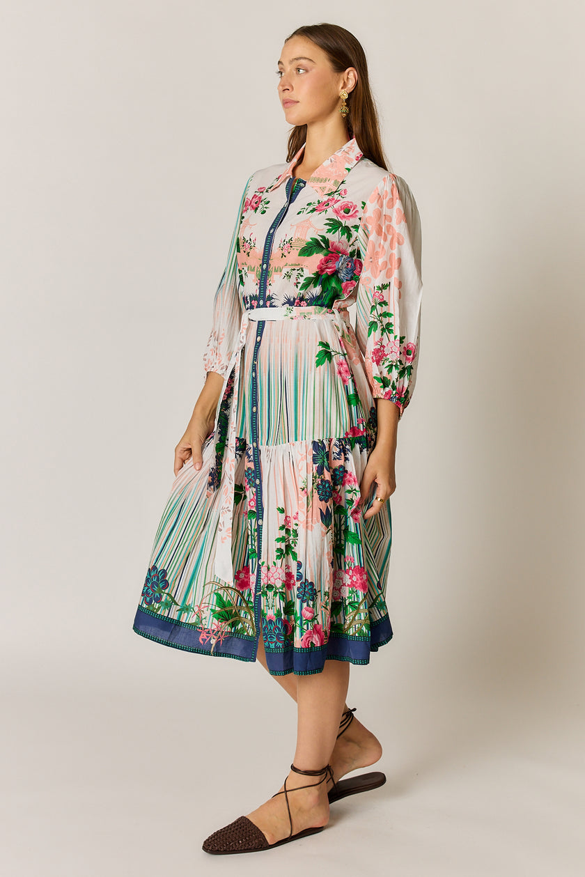 Rubyyaya Roseanne Midi Dress Multi