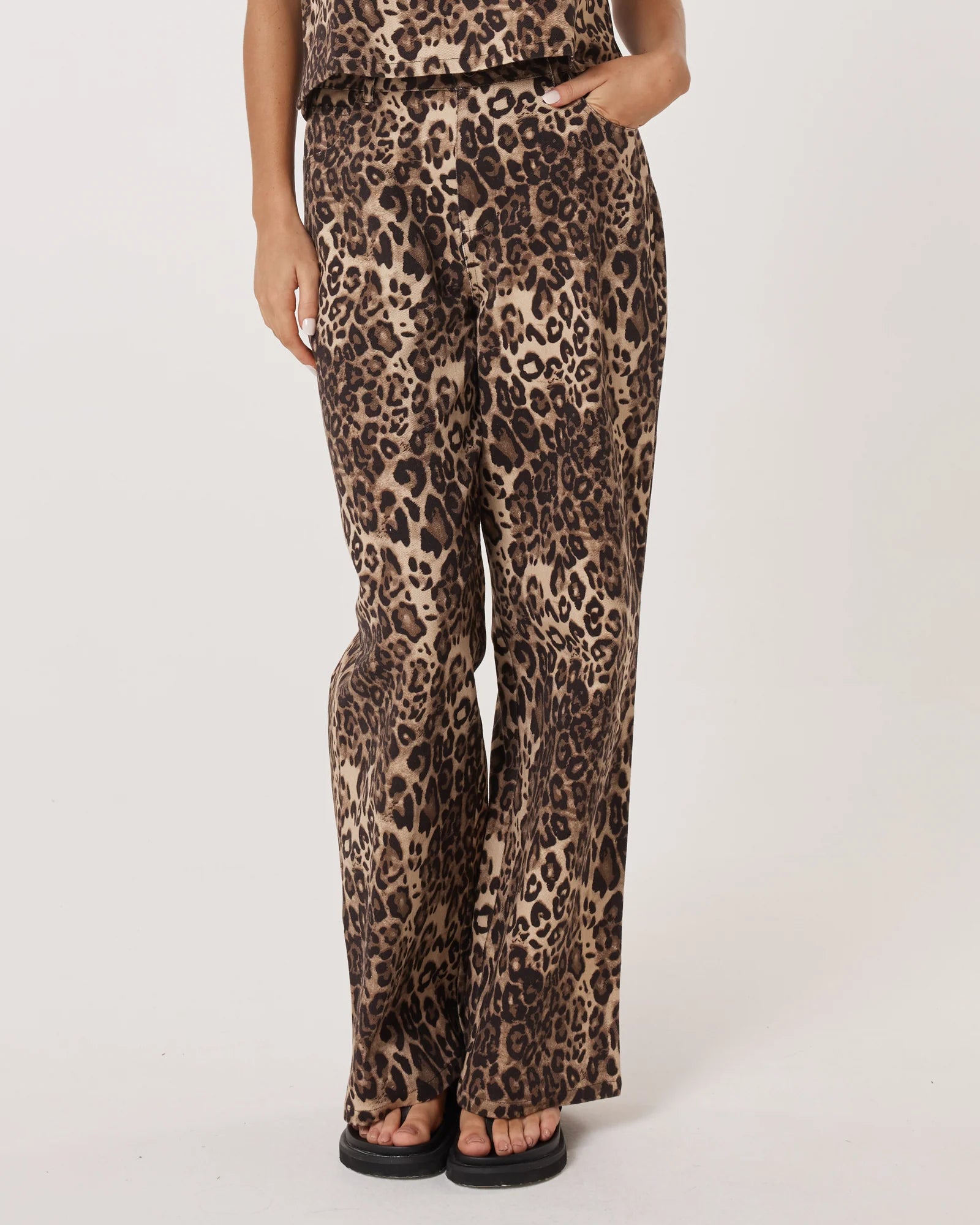 Sass Clothing Tasha Pant Dark Brown Leopard