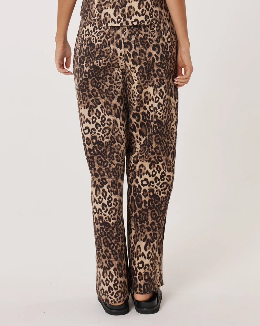 Sass Clothing Tasha Pant Dark Brown Leopard