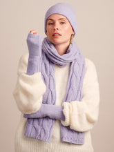 Load image into Gallery viewer, Tiger Tree G1000 Lilac Recycled Cable Knit Fingerless Gloves
