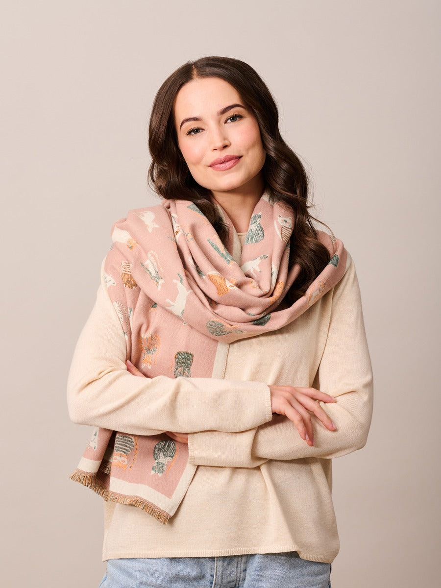 Tiger Tree Alley Catz Scarf Pink