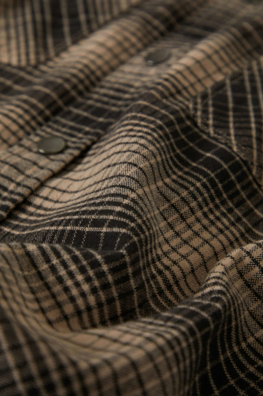 Brixton Builders Bowery Stretch LS Flannel Black/Cinder Grey