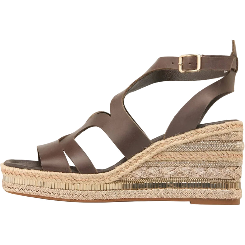 Django & Juliette Oxlie Wedge Heels Chocolate Leather