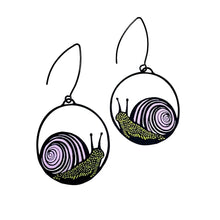 Load image into Gallery viewer, DENZ Midi Snail Earrings Black/Pink/Lime
