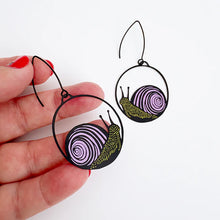 Load image into Gallery viewer, DENZ Midi Snail Earrings Black/Pink/Lime
