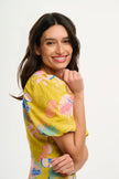 Sugarhill Sorcha Midi Dress Yellow Tropical Fruits