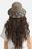 Brixton Redding Packable Straw Bucket Hat Black/Natural