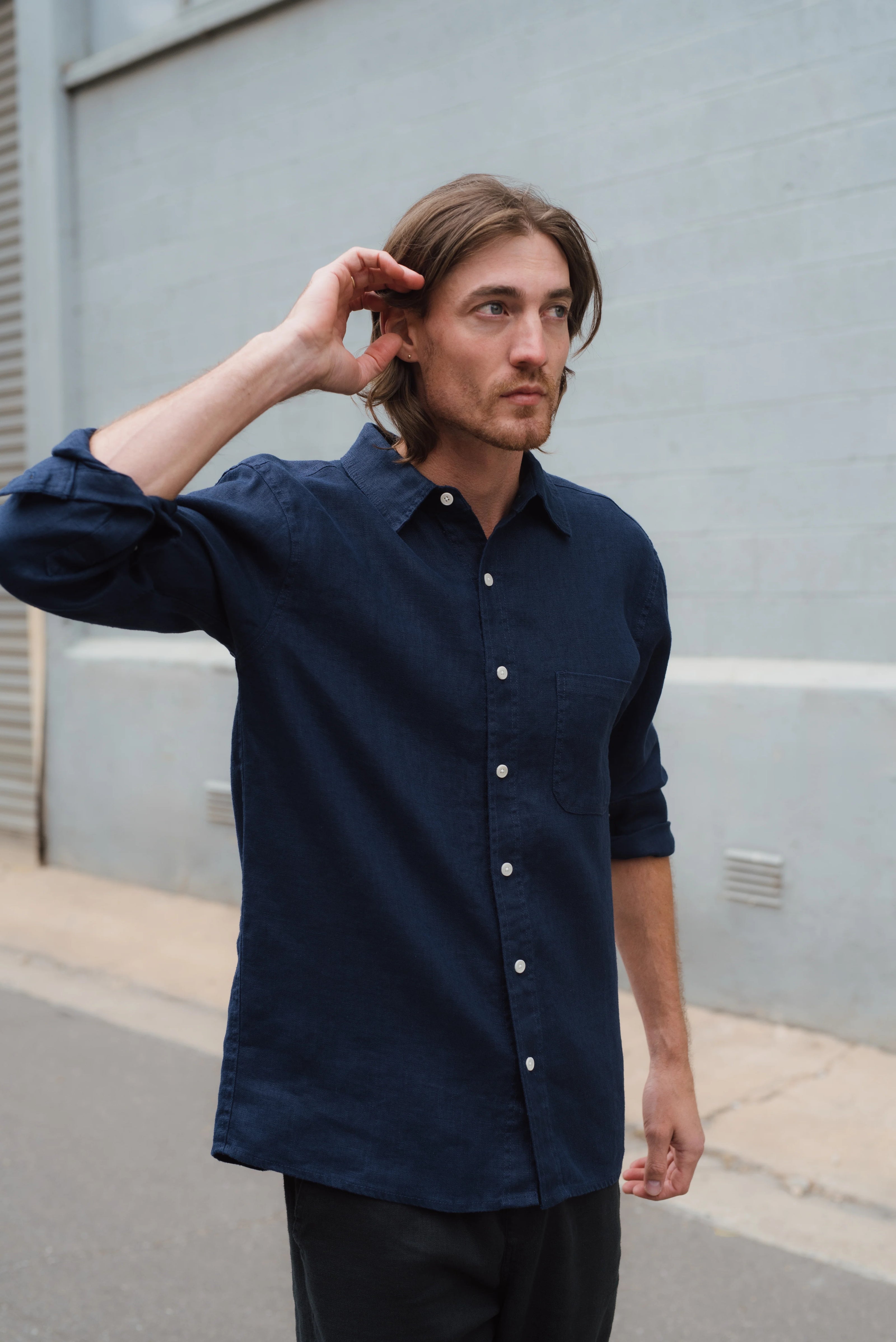 Hemp Clothing Australia Heritage Shirt Navy