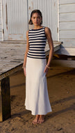 Staple The Label Loren Stripe Knit Tank Navy/White