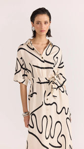 Staple The Label Zenith Midi Shirtdress Abstract