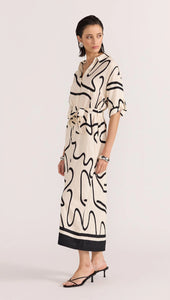 Staple The Label Zenith Midi Shirtdress Abstract