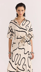 Staple The Label Zenith Midi Shirtdress Abstract