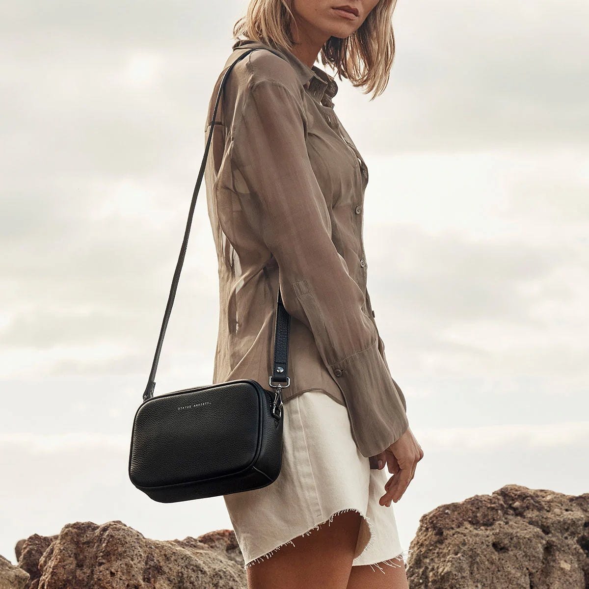 Status Anxiety Plunder Bag With Dual Strap Black