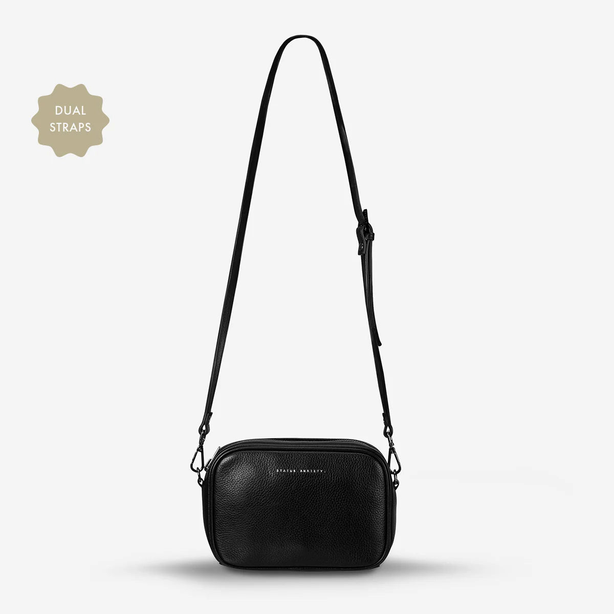 Status Anxiety Plunder Bag With Dual Strap Black Leather
