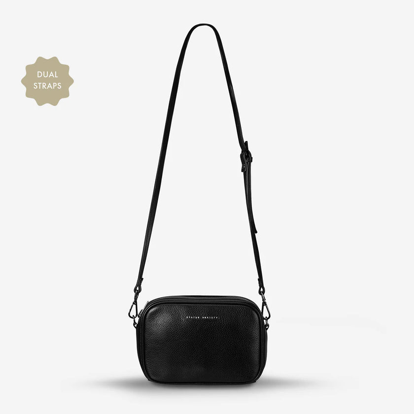 Status Anxiety Plunder Bag With Dual Strap Black Leather