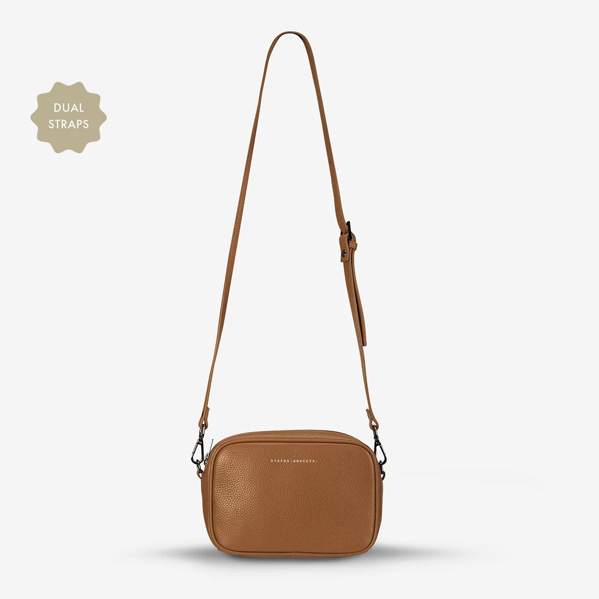 Status Anxiety Plunder Bag With Dual Straps Camel Leather
