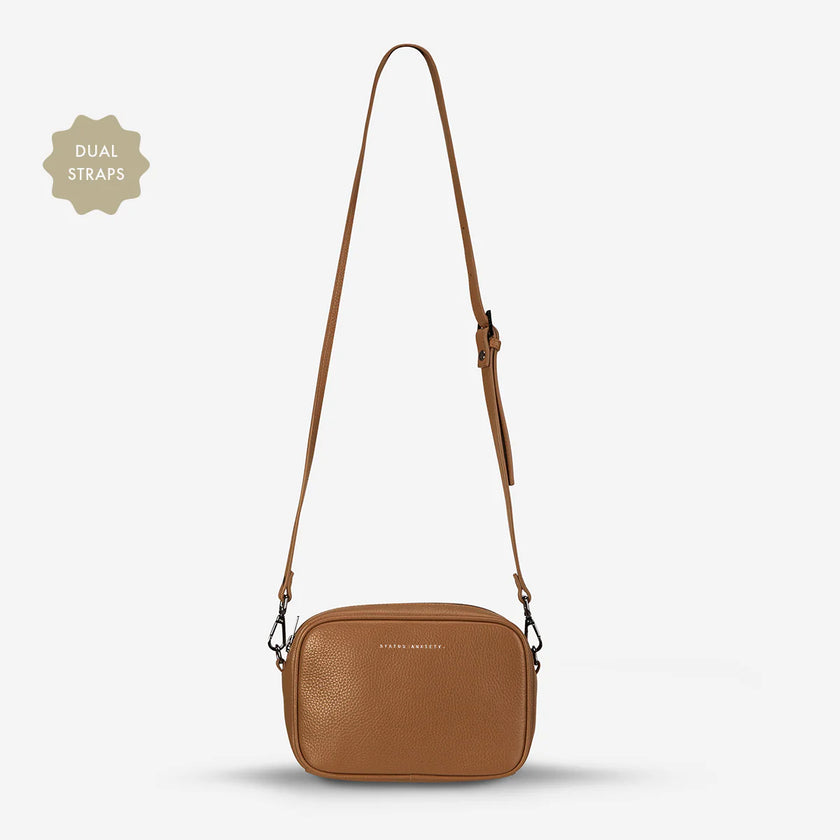 Status Anxiety Plunder Bag With Dual Straps Camel Leather