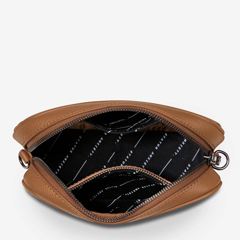 Status Anxiety Plunder Bag With Dual Straps Camel Leather