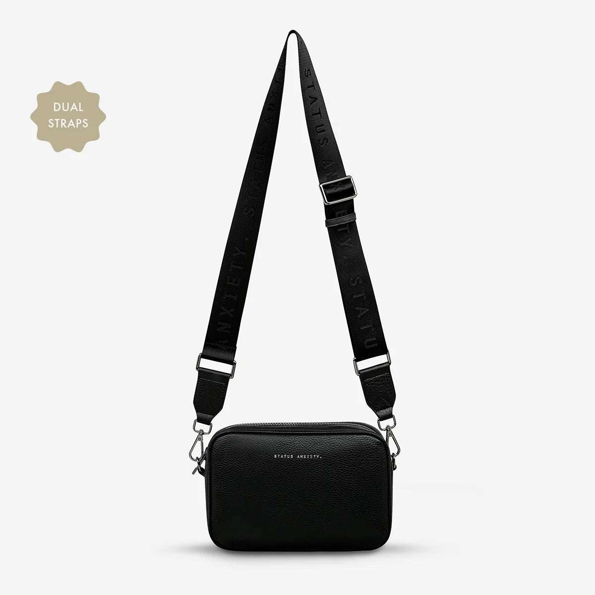 Status Anxiety Plunder Bag With Dual Strap Black Leather