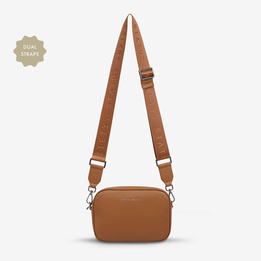 Status Anxiety Plunder Bag With Dual Straps Camel Leather