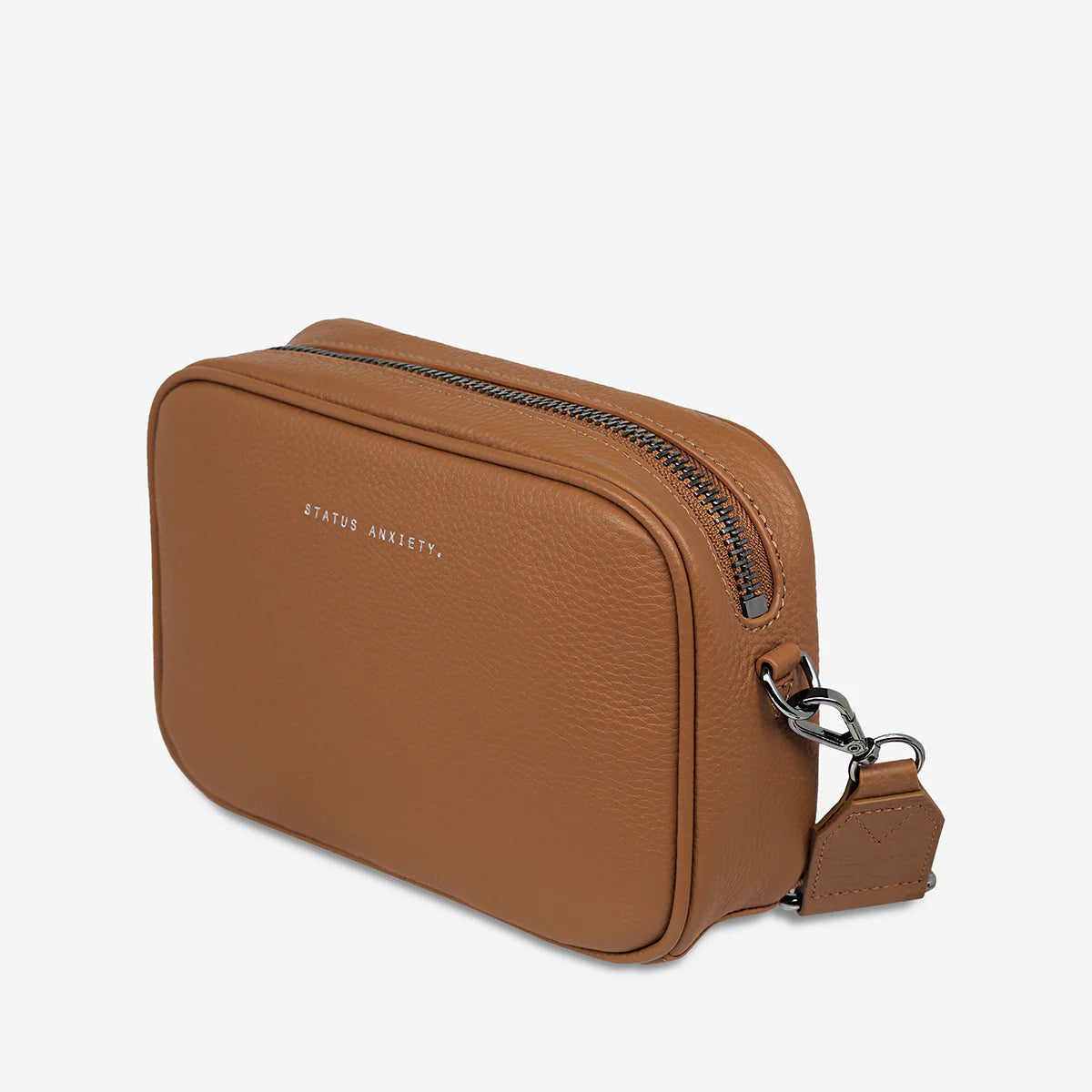 Status Anxiety Plunder Bag With Dual Straps Camel Leather