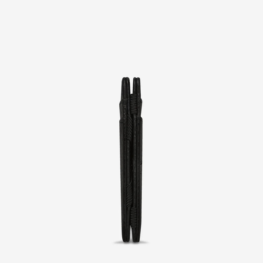 Status Anxiety Flip Wallet Black Leather