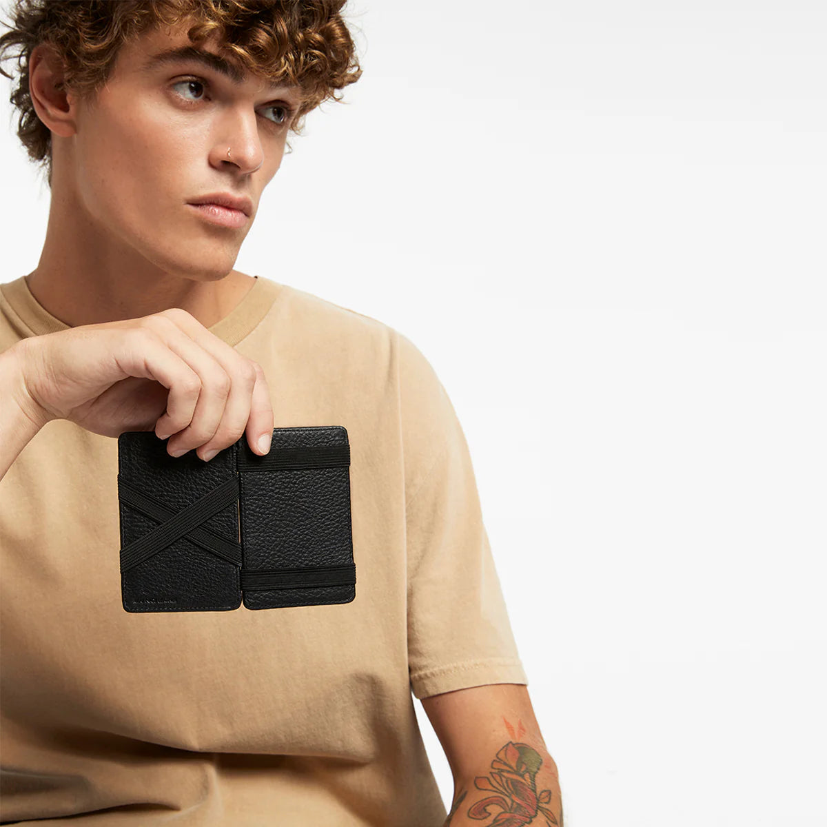 Status Anxiety Flip Wallet Black Leather