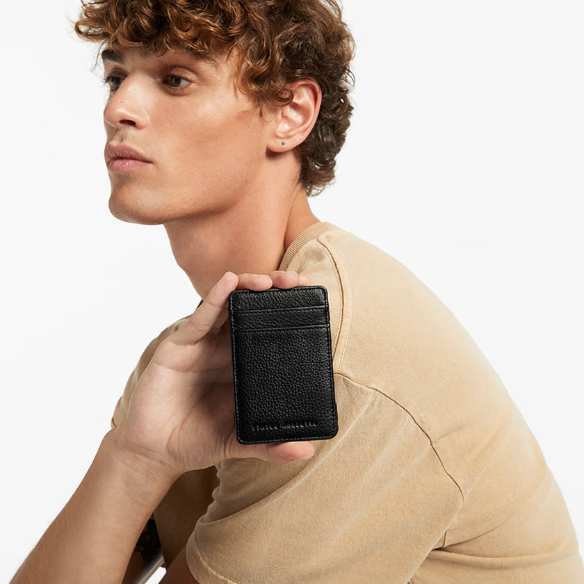 Status Anxiety Flip Wallet Black Leather