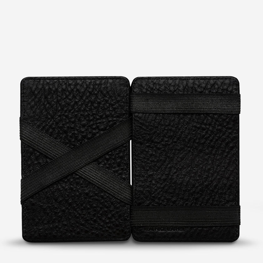 Status Anxiety Flip Wallet Black Leather