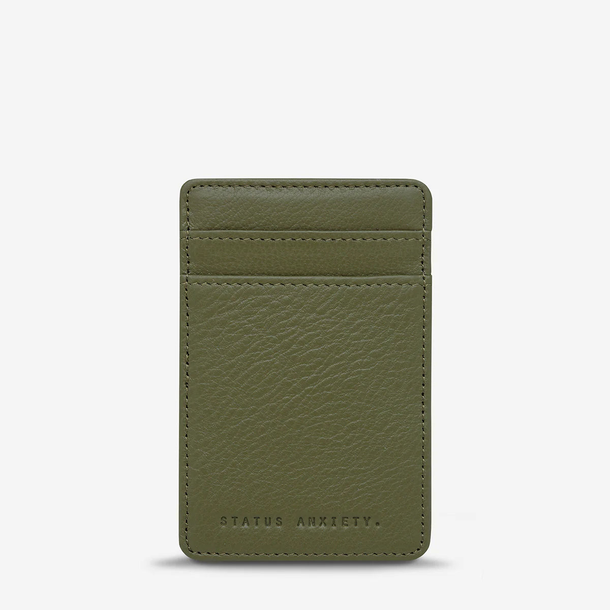 Status Anxiety Flip Wallet Khaki Leather