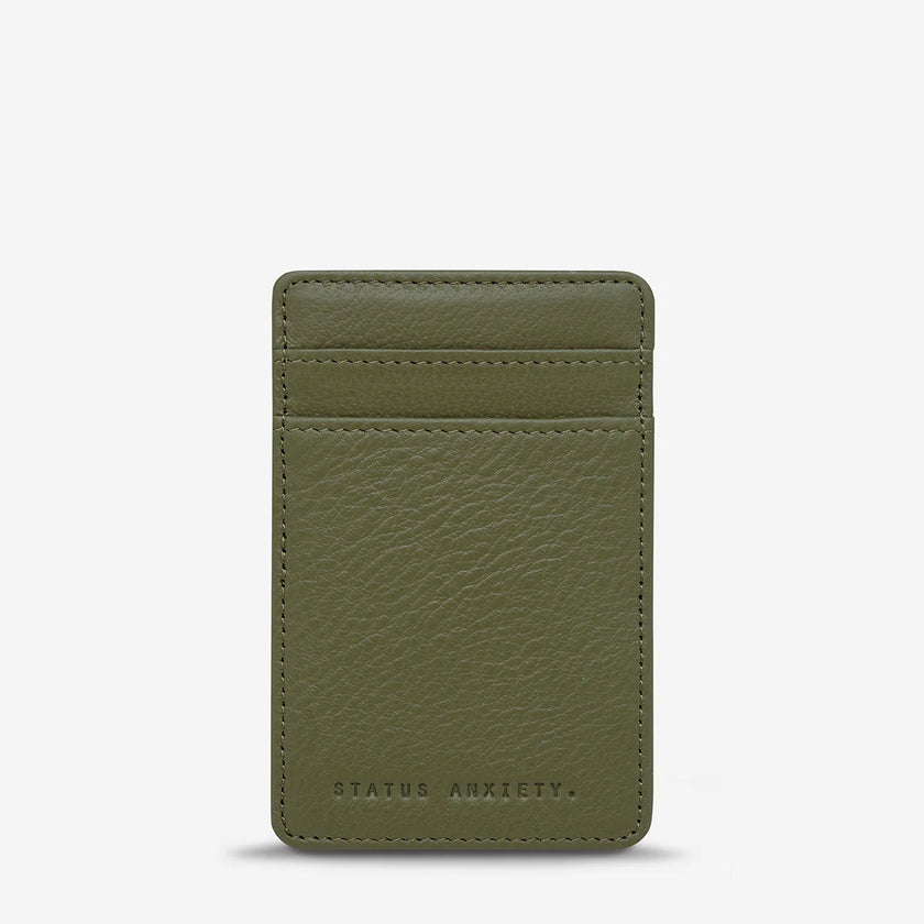 Status Anxiety Flip Wallet Khaki Leather