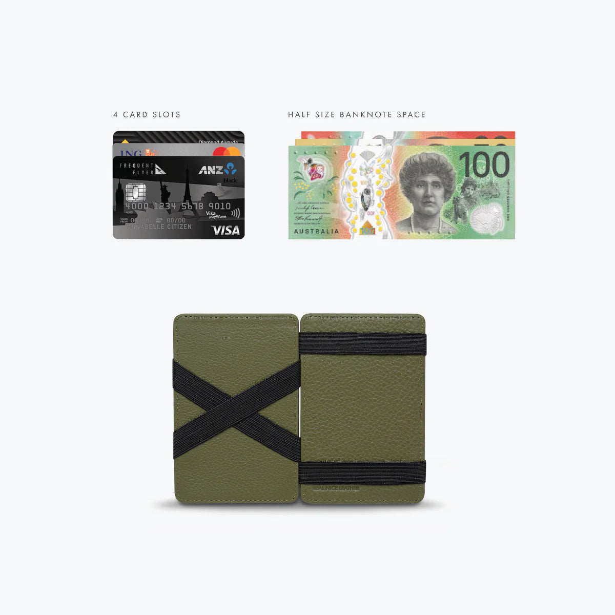 Status Anxiety Flip Wallet Khaki Leather