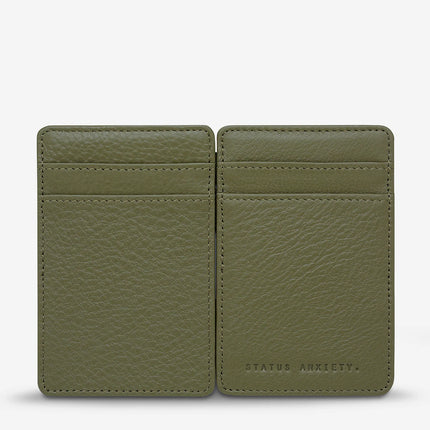 Status Anxiety Flip Wallet Khaki Leather