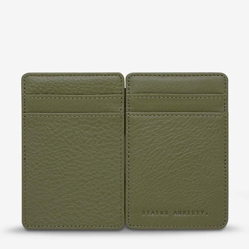 Status Anxiety Flip Wallet Khaki Leather