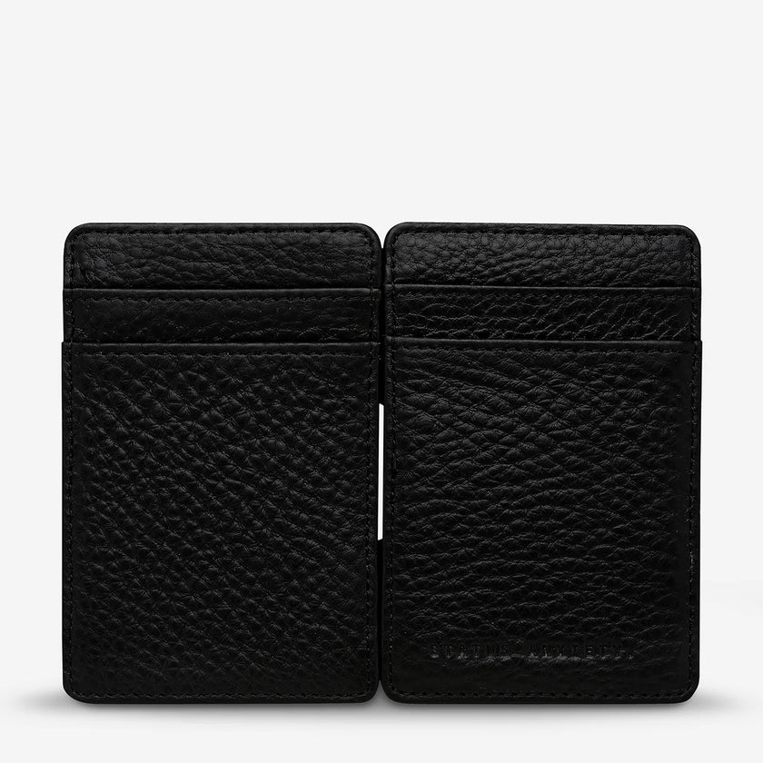 Status Anxiety Flip Wallet Black Leather