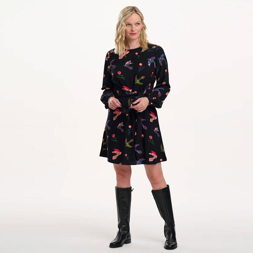 Sugarhill Brighton Oksana Mini Dress Black/Rainbow Folk Bird