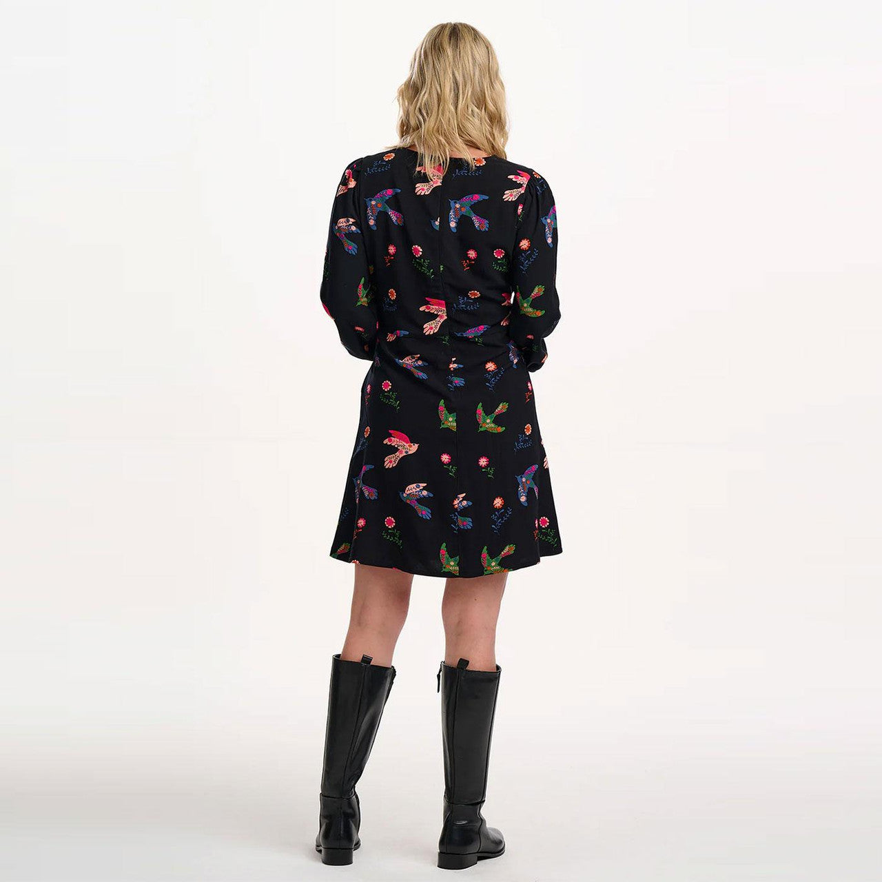 Sugarhill Brighton Oksana Mini Dress Black/Rainbow Folk Bird