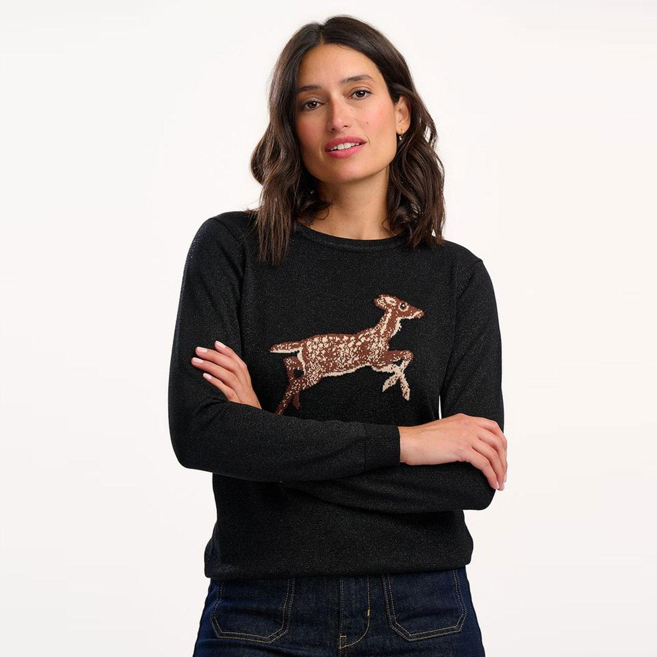 Sugarhill Brighton Rowena Jumper Black/Sparkling Deer