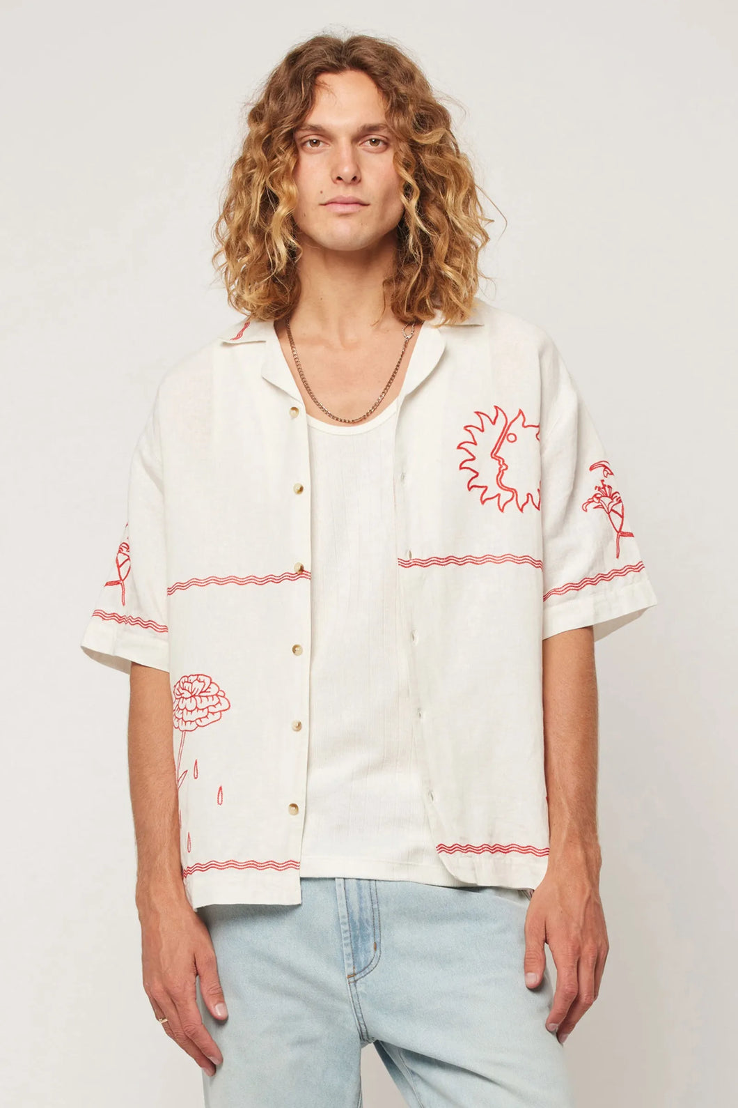 Rollas Its Sunny Bowler Shirt Off White