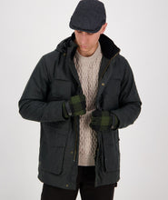 Load image into Gallery viewer, Swanndri Jacks Point Leather Glove Olive/Black Check
