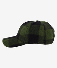 Load image into Gallery viewer, Swanndri Swanni Wool Check Baseball Cap Olive/ Black Check
