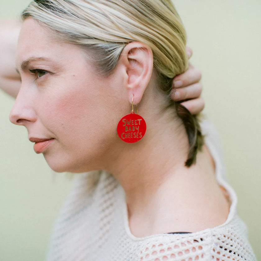 DENZ Sweet Baby Cheeses Earrings Red