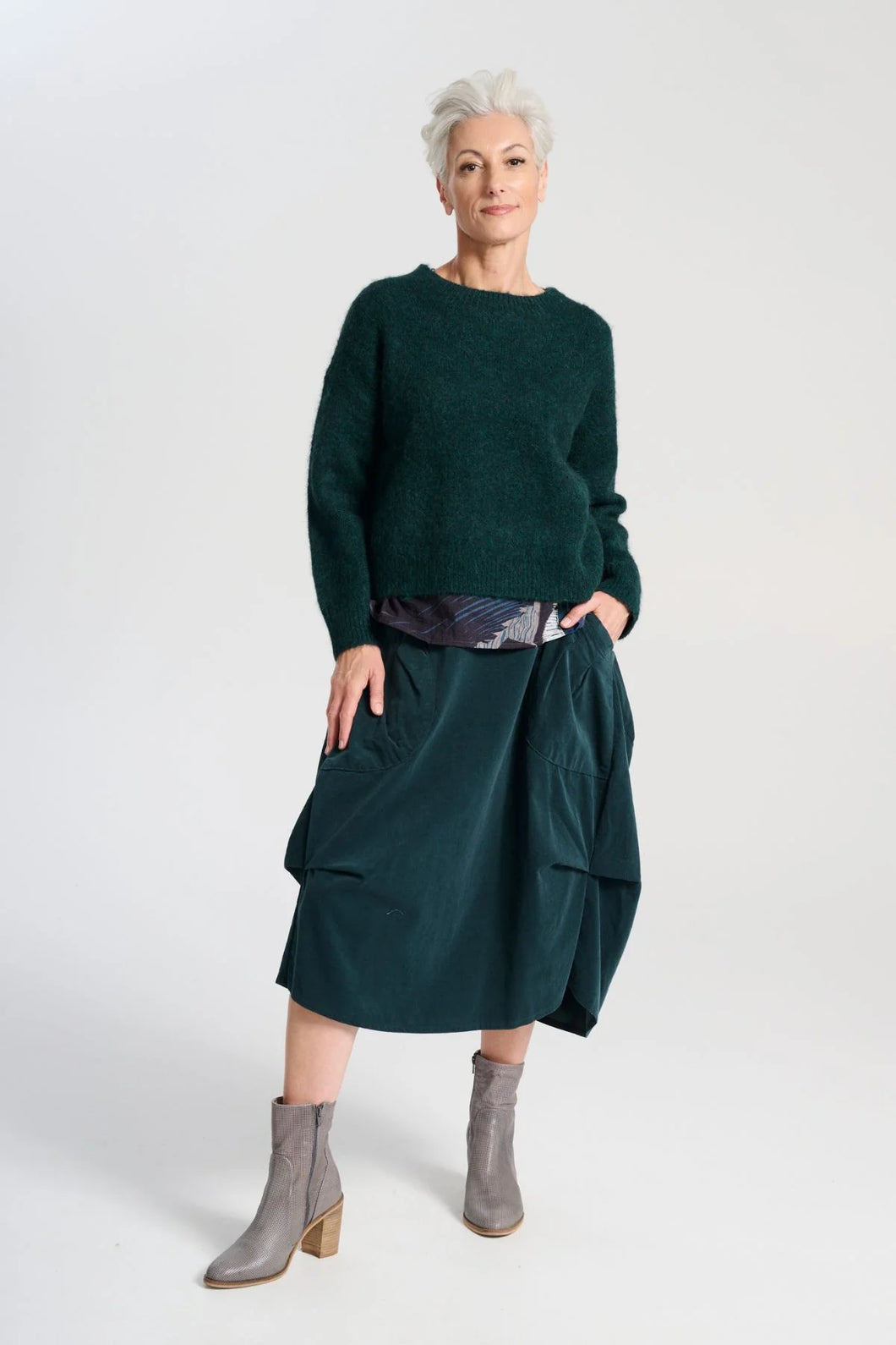 Olga De Polga Marlowe Skirt Fine Cord Teal