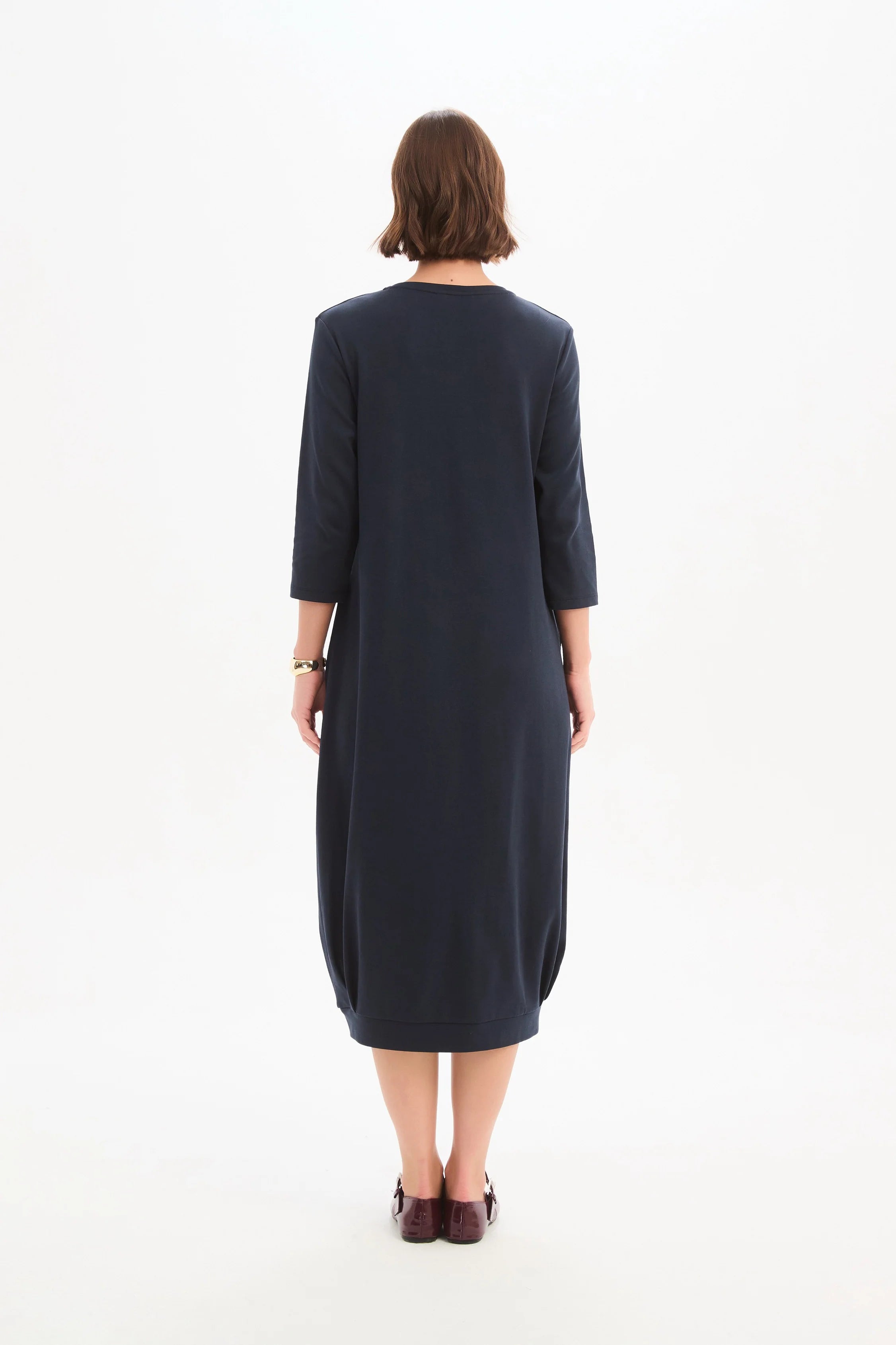 Tirelli Banded Hem Jersey Dress Navy