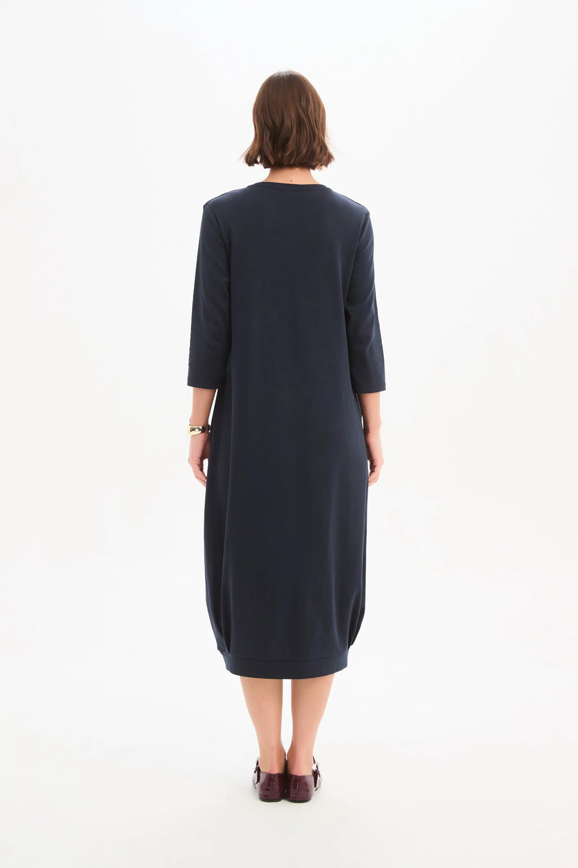 Tirelli Banded Hem Jersey Dress Navy