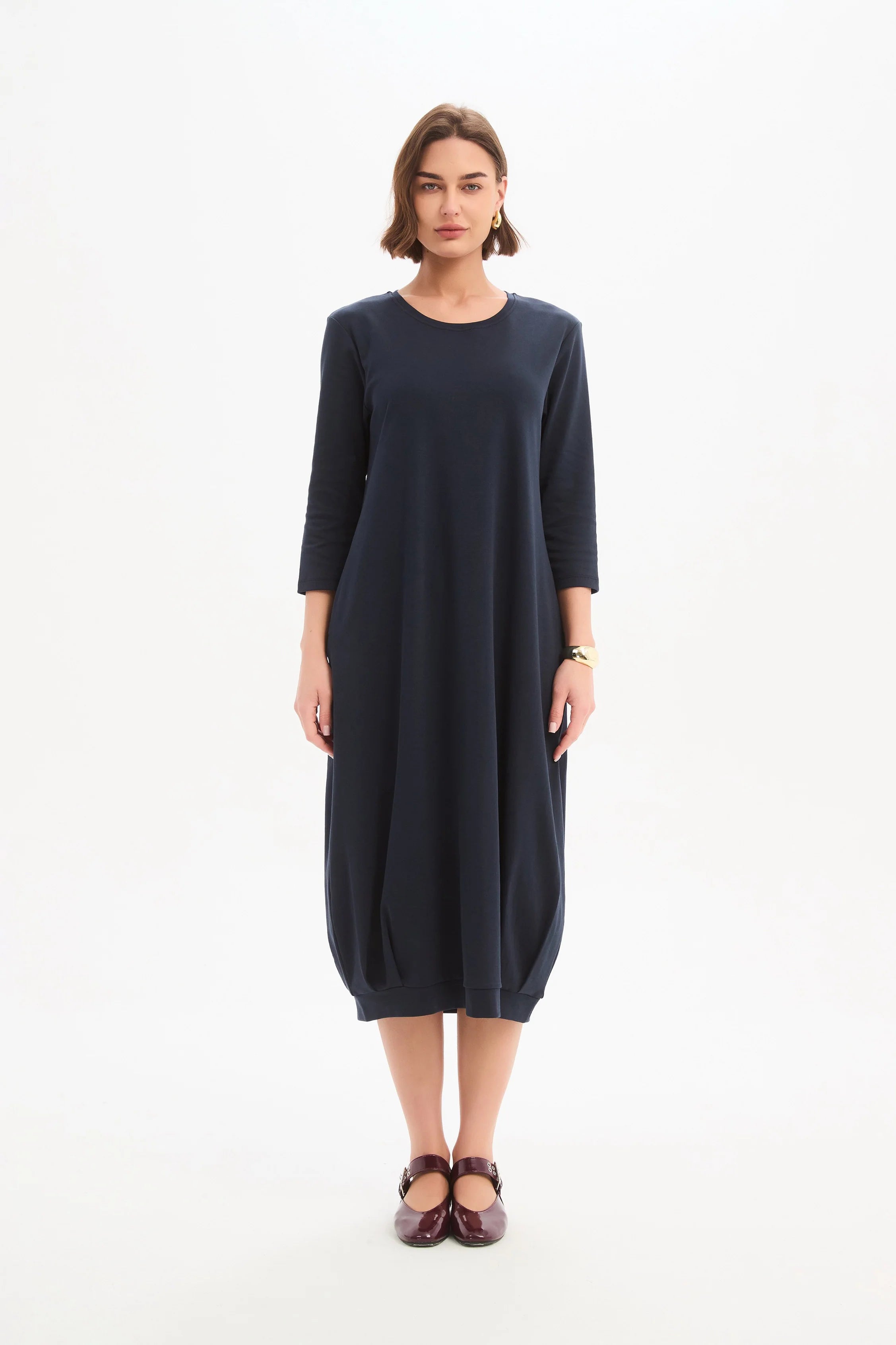 Tirelli Banded Hem Jersey Dress Navy