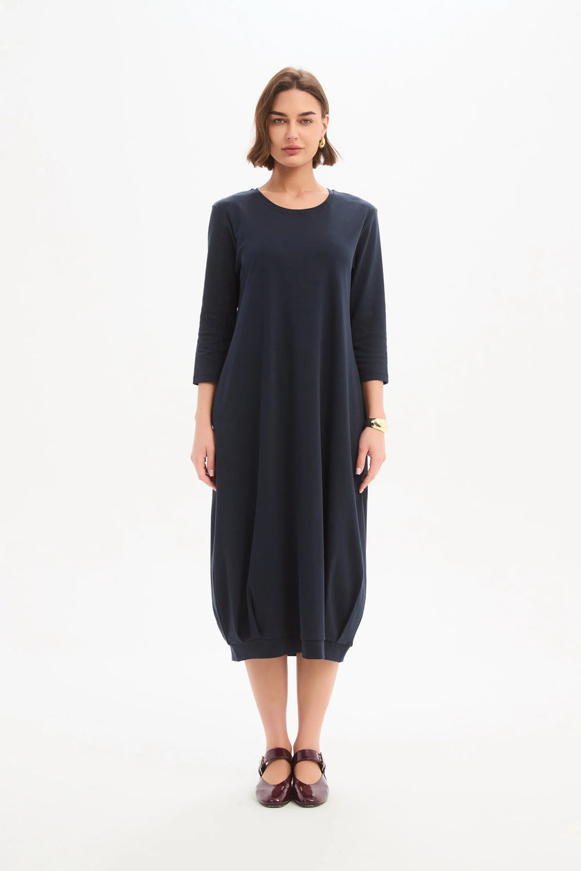 Tirelli Banded Hem Jersey Dress Navy