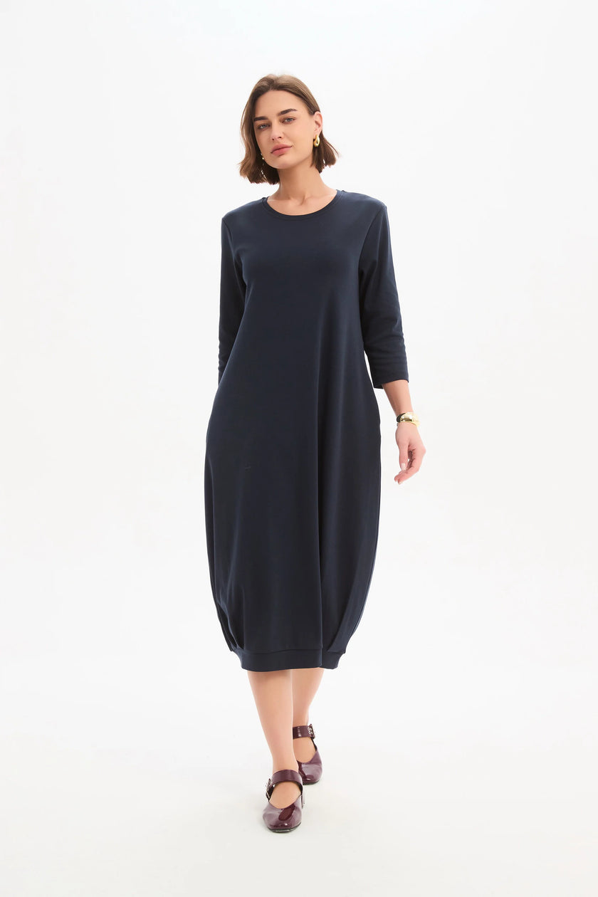 Tirelli Banded Hem Jersey Dress Navy