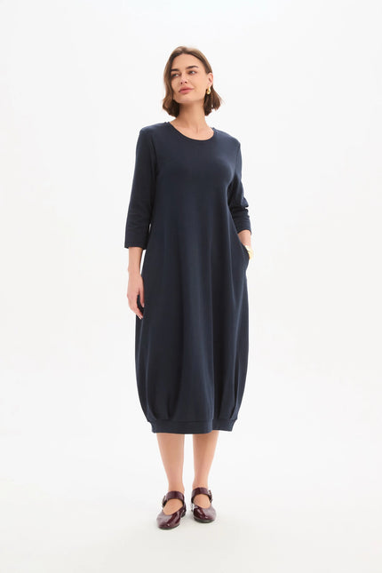 Tirelli Banded Hem Jersey Dress Navy