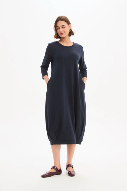 Tirelli Banded Hem Jersey Dress Navy